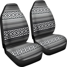 Load image into Gallery viewer, Gray Black and White Mexican Serape Inspired Car Seat Covers
