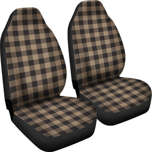 Brown and Black Buffalo Plaid Car Seat Covers