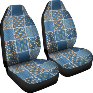 Blue Shabby Chic Patchwork Style Car Seat Covers