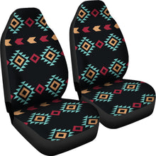 Load image into Gallery viewer, Black, Red and Turquoise Native Navajo Inspired Tribal Pattern Car Seat Covers
