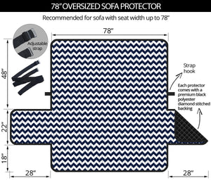 Navy and White Chevron Pattern Furniture Slipcovers