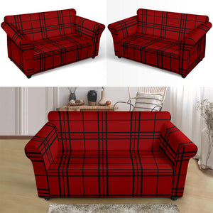 Large Plaid Loveseat Sofa Stretch Slipcover Protector