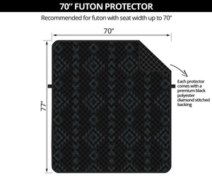 Black With Gray Ethnic Tribal Pattern 70" Futon Sofa Protector Slipcover