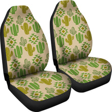 Load image into Gallery viewer, Tan and Green Southwestern Cactus Boho Pattern Car Seat Covers
