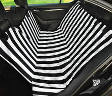 Load image into Gallery viewer, Black and White Striped Back Bench Seat Cover For Pets
