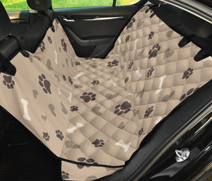 Brown Dog Love Pattern Back Seat Cover For Pets