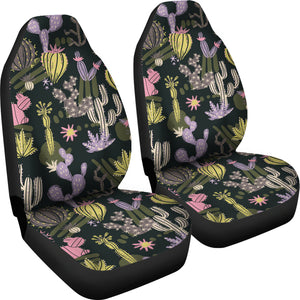 Pastel Colorful Cactus Pattern Car Seat Covers Set