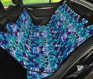 Teal Purple and Blue Tie Dye Back Seat Cover For Pets Dog Hammock