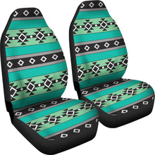 Load image into Gallery viewer, Green, Blue and Gray Abstract Aztec Ethnic Pattern Boho Car Seat Covers
