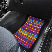 Load image into Gallery viewer, Set of 4 Floor Mats Colorful Mexican Southwestern Style Rainbow Pattern Cactus Lizards
