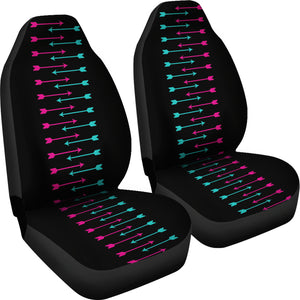 Black With Pink and Teal Arrows Car Seat Covers