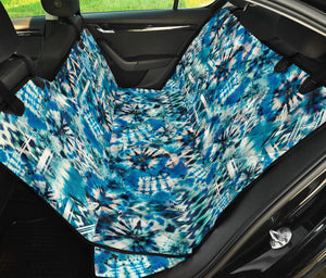 Blue Green and White Tie Dye Dog Hammock Pet Seat Cover