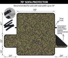 Load image into Gallery viewer, Camo Couch Protector green, Brown and Gray Camouflage Slip Cover 70&quot; Seat Width
