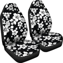 Load image into Gallery viewer, Black White Hibiscus Hawaiian Flower Pattern Car Seat Covers
