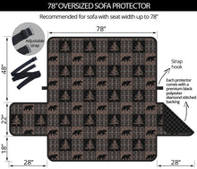 Load image into Gallery viewer, Brown and Black Plaid Lodge Style Patchwork Pattern 78&quot; Oversized Sofa Slipcover Protector
