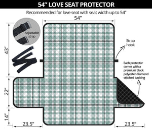 Mint, White and Black Plaid Tartan Furniture Slipcovers