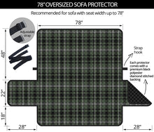 Load image into Gallery viewer, Green, White and Black Plaid Tartan Furniture Slipcovers
