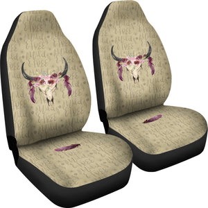 Wild and Free Boho Cow Skull Car Seat Covers