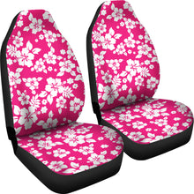 Load image into Gallery viewer, Hot Pink White Hibiscus Hawaiian Flower Car Seat Covers
