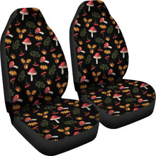 Load image into Gallery viewer, Mushroom Forest Pattern Car Seat Covers Set Black Background
