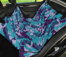 Load image into Gallery viewer, Purple and Teal Camouflage Pattern Back Seat Cover Camo Bench Seat Protector For Pets
