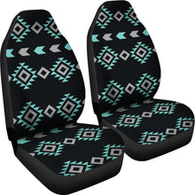 Load image into Gallery viewer, Turquoise, Gray and Black Ethnic Boho Tribal Pattern Car Seat Covers
