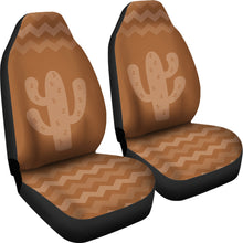 Load image into Gallery viewer, Desert Terra Cotta Chevron and Cactus Car Seat Covers Set
