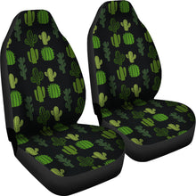 Load image into Gallery viewer, Black With Cactus Pattern Car Seat Covers Set
