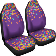 Load image into Gallery viewer, Heart Confetti Car Seat Covers Seat Protectors on Purple Background
