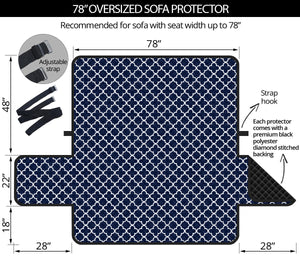 Navy and White Quatrefoil Pattern Furniture Slipcover Protectors Medium