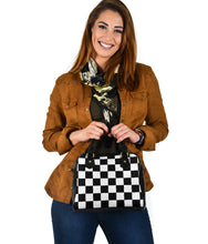 Load image into Gallery viewer, Black and White Checkered Purse Checkerboard Pattern
