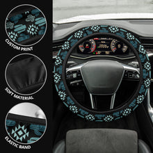 Load image into Gallery viewer, Turquoise Tribal Cactus Steering Wheel Cover
