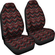 Load image into Gallery viewer, Red Gray and Black Chevron Ethnic Grungy Pattern Car Seat Covers
