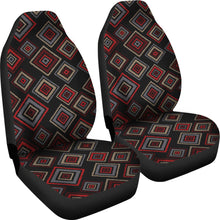 Load image into Gallery viewer, Red, Black, Gray Geometric Diamond Retro Ethnic Pattern Car Seat Covers
