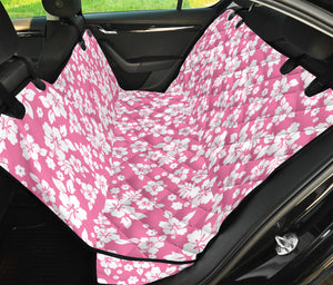 Pink and White Hibiscus Back Seat Cover For Pets Dog Hammock