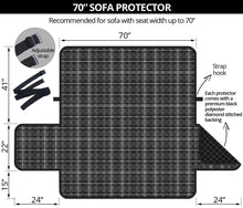Load image into Gallery viewer, Gray, Black and White Plaid Couch Protector Slipcover For 70&quot; Seat Width Sofas
