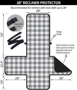Gray and White Buffalo Plaid Recliner Slipcover Protector