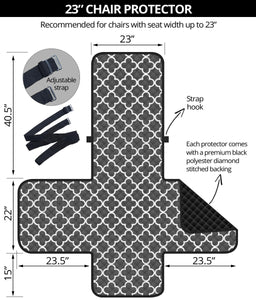 Dark Gray and White Quatrefoil Furniture Slipcover Protectors