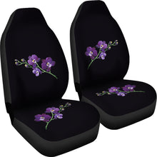 Load image into Gallery viewer, Black With Purple Orchids Car Seat Covers
