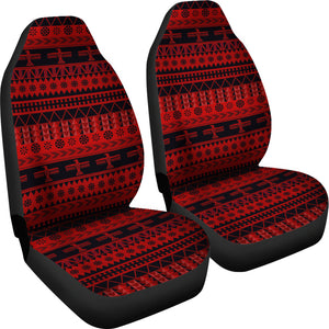Red and Black Thunderbird Pattern Car Seat Covers Native American Ethnic Mexican Inspired