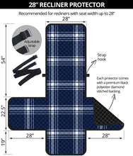 Load image into Gallery viewer, Navy Blue and White Plaid Tartan Furniture Slipcovers
