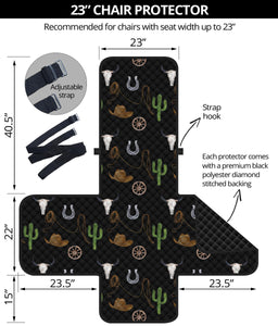 Western Cowboy Pattern on Black Furniture Slipcover Protectors