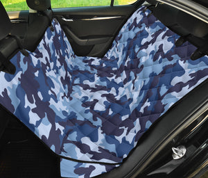 Blue Camouflage Back Bench Seat Cover For Pets Camo Pattern