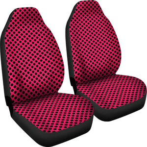 Magenta and Black Polka Dot Car Seat Covers Set