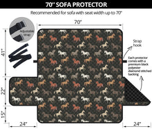 Load image into Gallery viewer, Horse Pattern On Dark Background Sofa Cover Couch Protector
