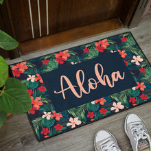 Load image into Gallery viewer, Aloha Hawaiian Tropical Flower Door Mat Colorful
