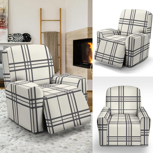 Large Plaid Pattern Stretch Recliner Slipcover Protectors