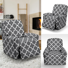 Load image into Gallery viewer, Quatrefoil Stretch Recliner Slipcovers With Elastic Edge Fits Up To 40&quot; Chairs
