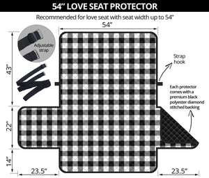 Black White Buffalo Plaid 54" Loveseat Sofa Couch Cover Protector Farmhouse Home Decor