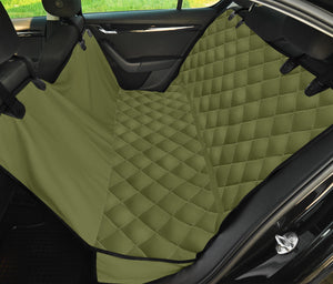 Army Green Solid Color Dog Hammock Back Seat Cover For Pets